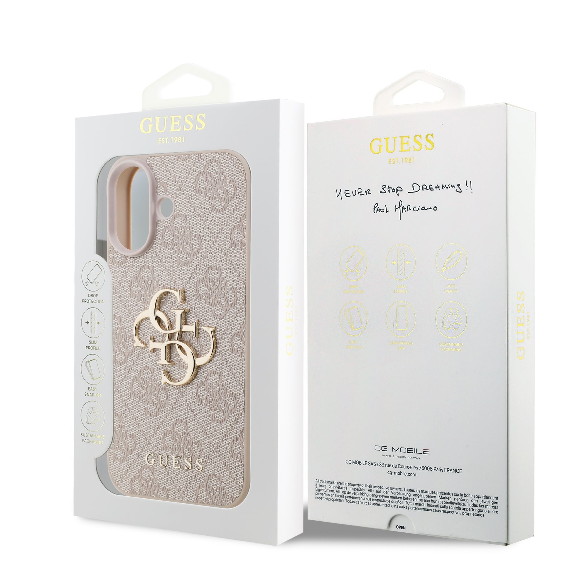 Telefoniümbris Guess PU 4G Metal Logo Apple iPhone 17 roosa - Pilt 2