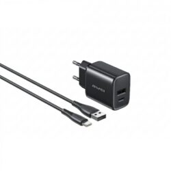 Laadija Awei PD85T-EU 22.5W USB-A/USB-C + USB-A to USB-C cable 1.0m must