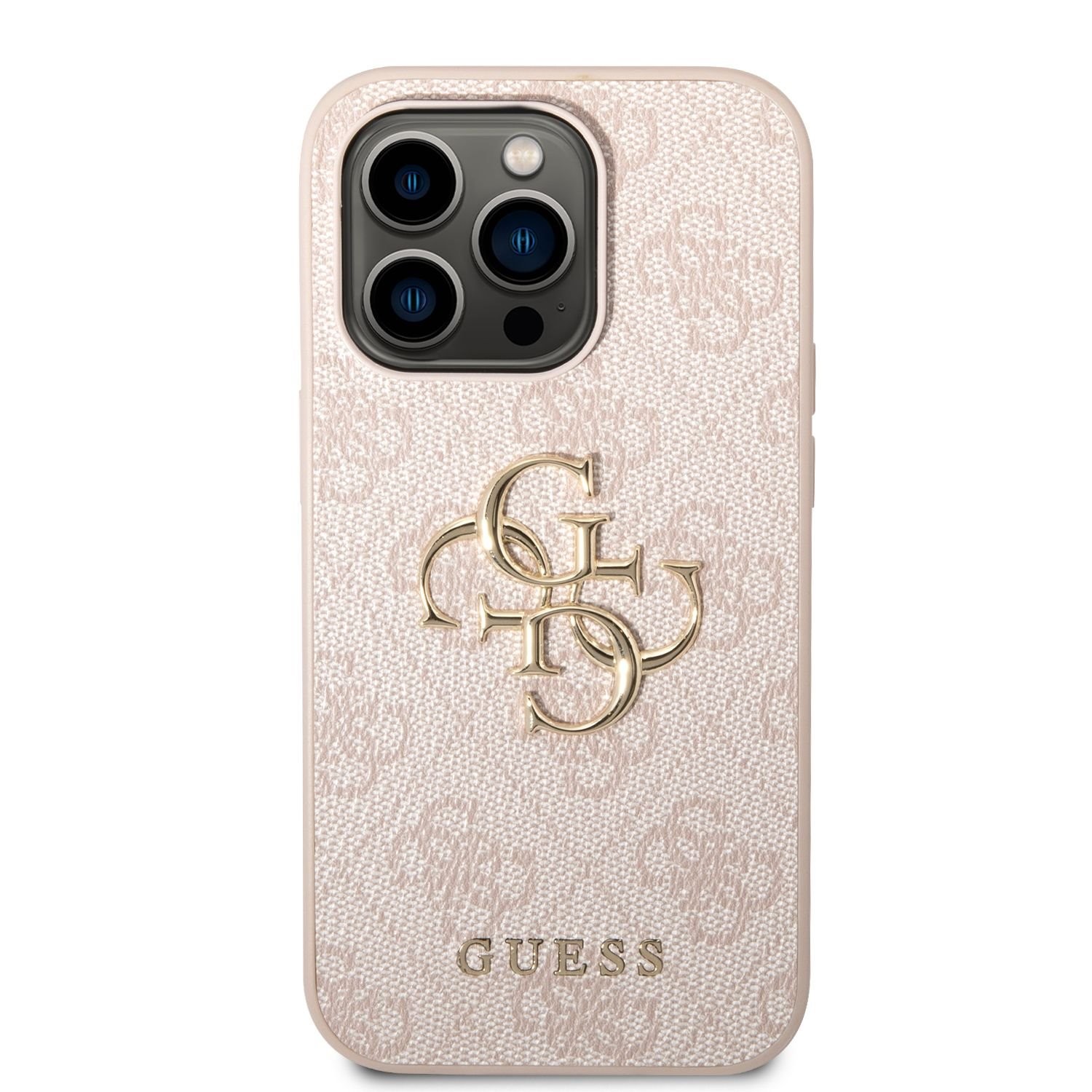 Telefoniümbris Guess PU 4G Metal Logo Apple iPhone 14 Pro roosa